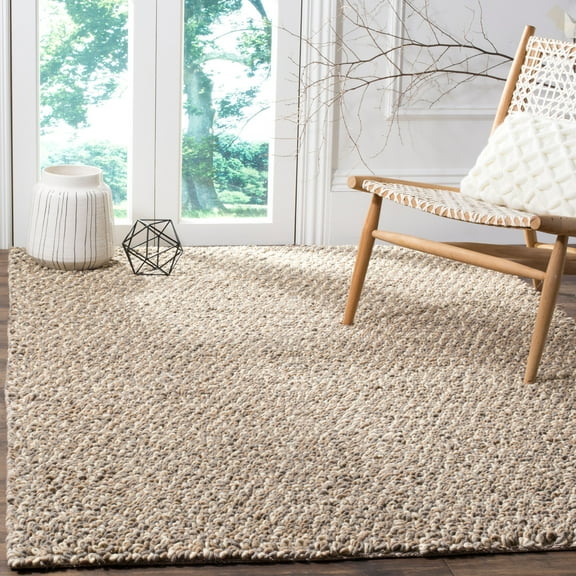 SAFAVIEH Manhattan Kynaston Solid Wool Shag Area Rug, Grey/Brown, 6' x 9'