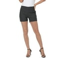 thumbnail image 5 of HDE Chino Shorts for Women, Elastic High Waisted Casual Shorts, Charcoal 1X, 5 of 6