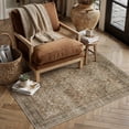 thumbnail image 2 of PureCozy 3'x5' Area Rugs for Entryway Entrance Kitchen Bedroom Office Rugs Washable Non Slip Oriental Vintage Traditional Distressed Brown Throw Rugs, Brown, 2 of 5