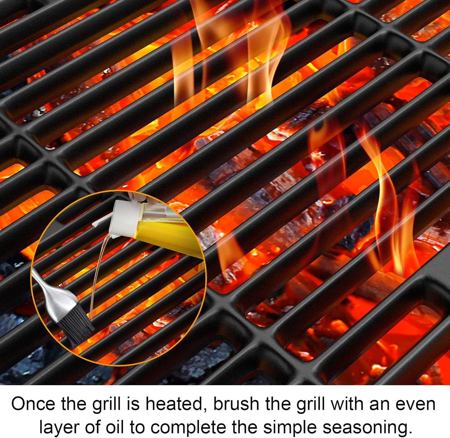 Cooking Grid Grates for Kenmore 4 Burner Grills,Enamel Cast Iron Grate Replacement Parts for Kenmore 146.10016510,146.46365610,146.16142210,146.16198211,2 Pack