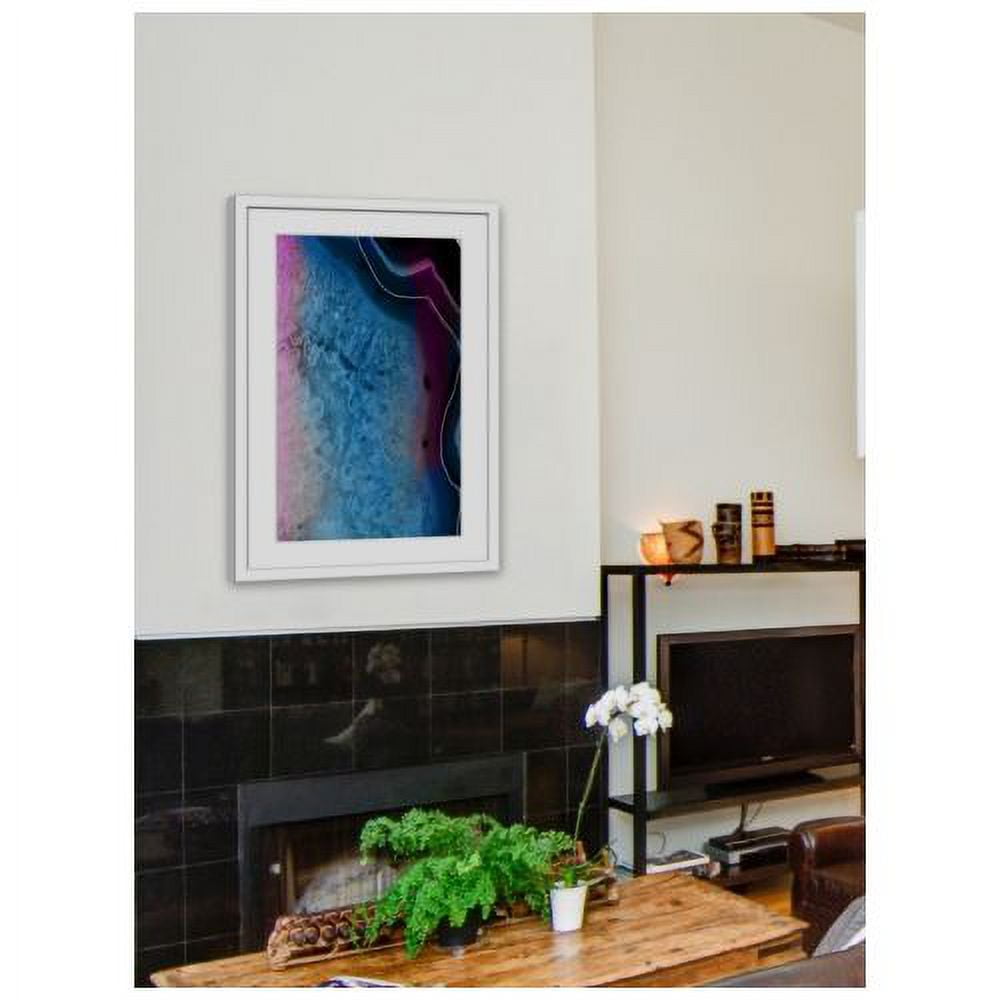 "Blue Crystal Structure" Framed Painting Print