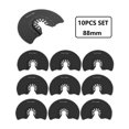thumbnail image 1 of 10pcs Semi-circular Oscillating Saw Blades, 88mm Diameter Multi-Tools Universal Quick Release Multitools for Wood Plastic PVC, 1 of 4