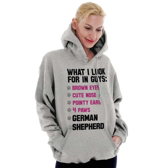 Look Guys German Shepherd Lover Women Plus Size Graphic Pullover Hoodie Brisco Brands 2X