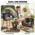thumbnail image 4 of Outsunny 2-in-1 Camping Stove & Gas Griddle Combo, 20,000 BTU Grill, Black, 4 of 9