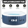 CO-Z PVC Portable Inflatable w 120 Massaging Jets for Patio Backyard & More for 2-4 Blue