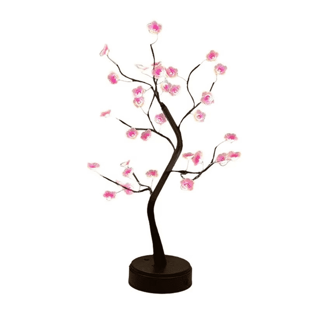 Lámpara de Mesa con Forma de Árbol de Noche, Alimentada por USB o por Batería, con Interruptor Táctil, Luz LED de Escritorio con Forma de Árbol de Bonsái Artificial