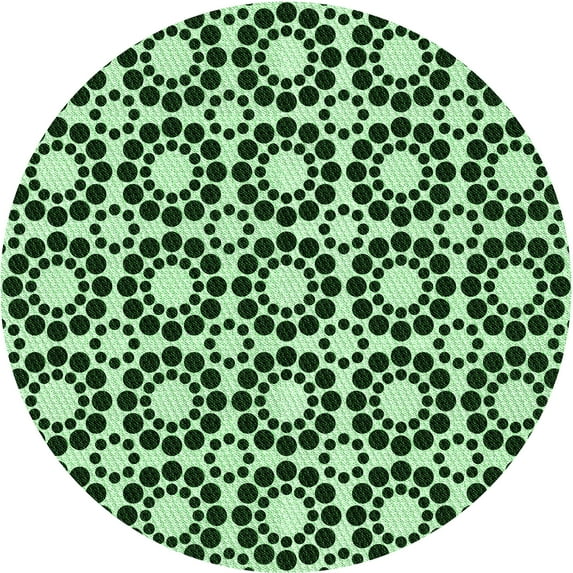 Ahgly Company Indoor Round Patterned Dark Forest Green Area Rugs, 6' Round