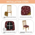 thumbnail image 4 of Red and Black Christmas Snowflake Seat Covers for Dining Room Chairs Set Of 4,Stretch Printed Washable Chair Seat Cover with Elastic Ties and Button,Removable Waterproof Couch Cushion Covers, 4 of 6