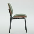 thumbnail image 5 of Dining Chairs Set of 2 Mid Century Modern Retro Linen Chair with Walnut Bentwood Back Upholstered Seat Metal Legs Adjustable Foot for Kitchen Dining Room Chairs(Olive Green Linen), 5 of 9