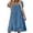 Blue, variant on Women's Effortless Everyday Casual Dress – Loose Fit Short Sleeve Solid Color Layered Neck Midi Dress with Ruffle Detail, Knee-Length for Summer, for Beach, Travel & Vacation Outfits