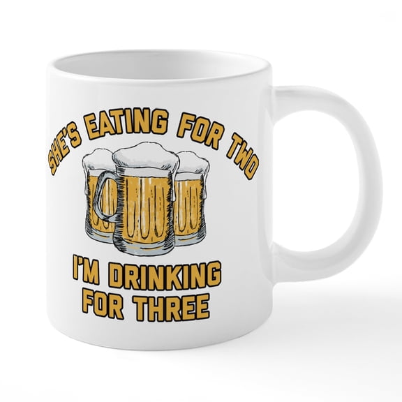 CafePress - I'm Drinking For Three - 20 Oz White Ceramic Mega Mug