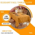 thumbnail image 4 of Thanksgiving Tablecloth Jacquard Heavy Duty & Spill Proof Table Cloth with Autumn Leaves, Washable Table Cover for Fall Harvest Holidays 60" x 102" Amber, 4 of 7