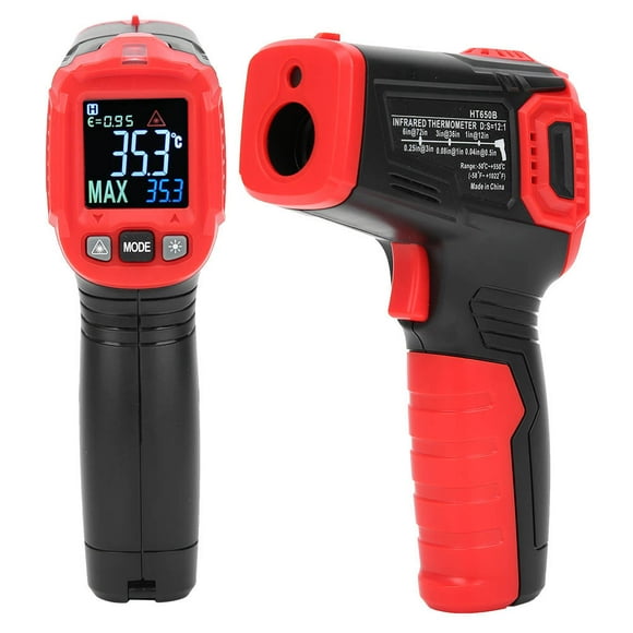 LCD Infrared Thermometer,HT650B Industrial Digital Infrared Non Contact IR Thermometer Handheld Infrared Thermometer High-End Performance