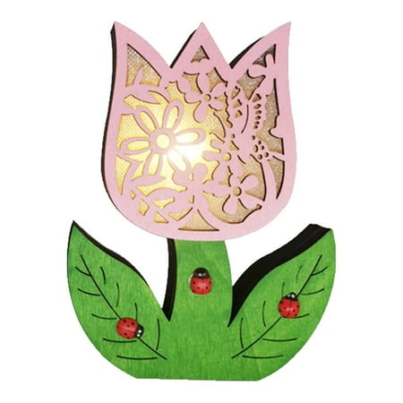 

Easter Bunny EggS Flower Glowing Desktop Ornament Decoration Decorative Light Swing