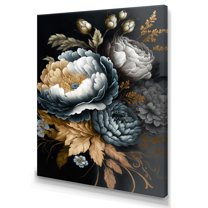 Designart Blue Blooming Bouquet I Canvas Wall Art
