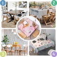 thumbnail image 4 of Square Tablecloth, Waterproof Polyester Table Cover, Wrinkle Resistant & Washable Fabric for Dining, Kitchen, Picnic, 60x60in(152x152cm), Liquid & Marble Print, 4 of 6