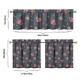 thumbnail image 6 of Pioneer Kitchen Curtains and Valance Set 24 Inch Tier Rose Flower Curtains Small Drapes for Cafe Living Room Bathroom Farmhouse 3 Pieces Set Rod Pocket, 6 of 6