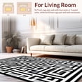 thumbnail image 2 of ODIKA 3'x5' Machine Washable Non-Slip Area Rug, Nordic Geometric Maze with Labyrinthine Squares and Contrasting Edges High Traffic Rug, Black, 132631, 2 of 7