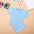 thumbnail image 2 of Ruyang Kids Girls Cotton 2 Piece Set Short Sleeve T-Shirts and Elastic Waist Shorts Solid Athletic Outfits Cute Loungewear Set, 2 of 9