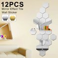 thumbnail image 1 of ODOMY 12Pcs / Set 3D Hexagon Acrylic Mirror Wall Stickers Diy Wall Stickers Living Room Room Mirrored Decorative Stickers, 1 of 8