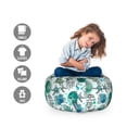 thumbnail image 2 of Watercolor Storage Toy Bag Chair, Seaweed Splashes Underwater Fauna Starfish Jellyfish, Stuffed Animal Organizer Washable Bag, Small Size, Seafoam Deep Sky Blue, by Ambesonne, 2 of 3