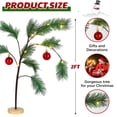 thumbnail image 2 of Árbol de Navidad Yuxung con bolas rojas brillantes y luces LED de 60 cm, 2 of 6