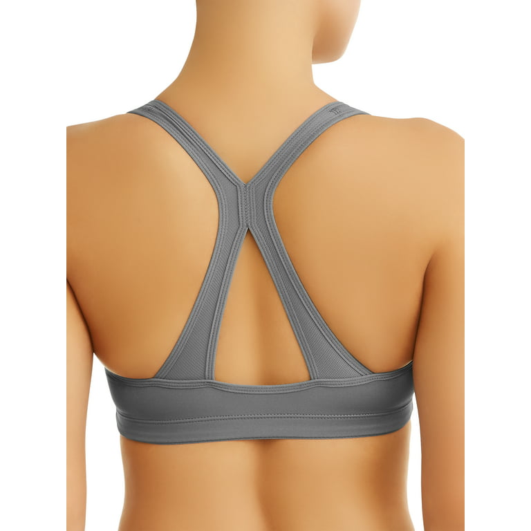 Athletic Works Womens Front Close Plunge Sportsbra, Grey, 34A