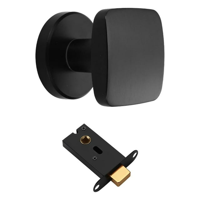 Luzkey Serrure de Porte Invisible Bouton de Porte Intérieur Verrou Caché en Alliage de Zinc d'Un Seul Côté Quincaillerie Poignée de Porte Serrure pour Porte de Garde-Robe Salle de Bain Noir
