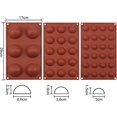 thumbnail image 4 of Molde de silicona semiesfera de 3 piezas Molde de bola de chocolate Moldes de caramelo de diferentes tamaños 6 cavidades 15 cavidades 24 cavidades,11 Feliz Sencillez, 4 of 5