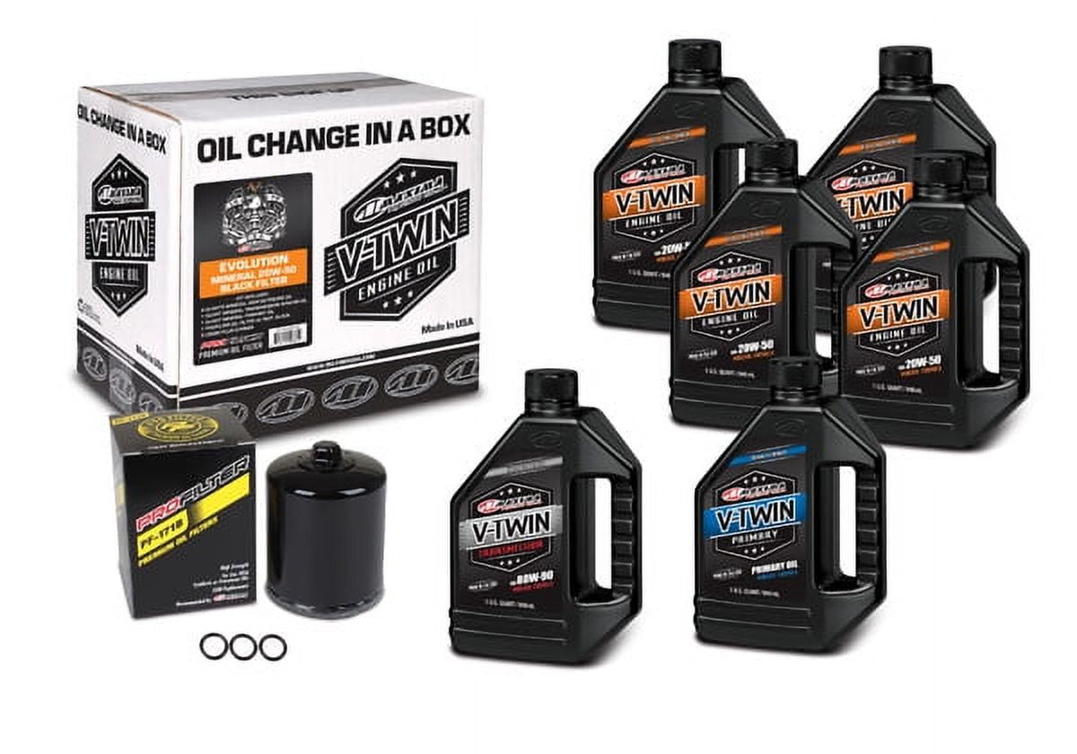 MAXIMA RACING OIL Evolution Mineral 20W-50 Oil Change Kit - Black Filter 90-069016PB