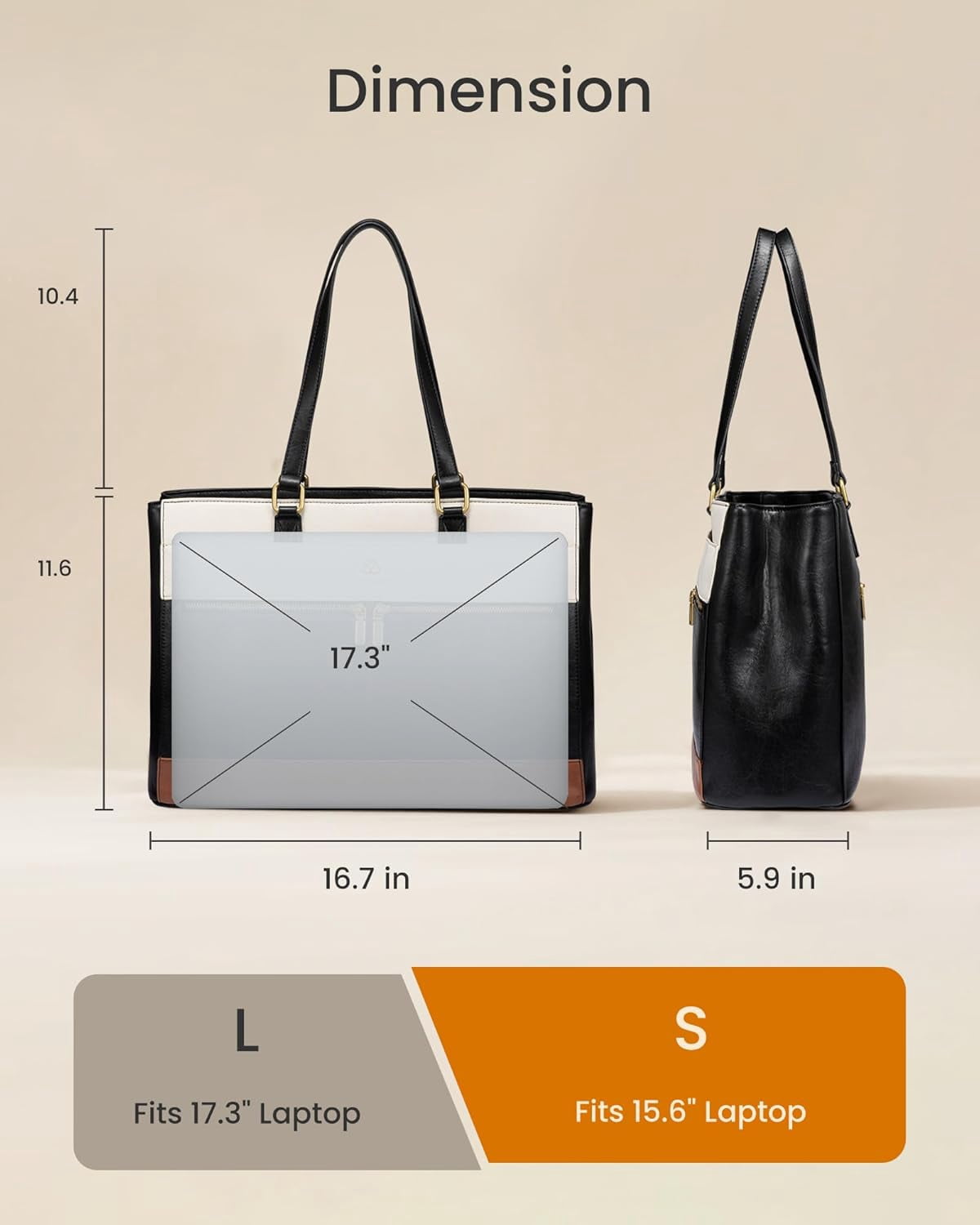 LOVEVOOK Laptop Bag for Women,15.6 Inch Vintage Work Tote Bags for Women,Leather Teacher Bag,Large Handbag Computer Briefcase