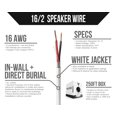 thumbnail image 2 of Voltive 16/2 Speaker Wire - CL3 - In-Wall & Direct Burial - OFC - 250FT - White, 2 of 6