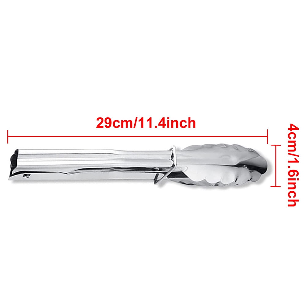2 Pcs Coiled Spring Heavyweight Stainless Steel Utility Tong，for Barbecue Salad Bread Meat Food Clips(11inch)