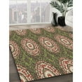 thumbnail image 3 of Ahgly Company Machine Washable Indoor Round Transitional Red Brown Area Rugs, 6' Round, 3 of 7