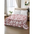 thumbnail image 2 of Red Boho Flower Flat Sheets Only Queen Size, Soft Breathable Bed Top Sheets for Mattress, Vintage Paisley Farmhouse Pattern Luxury Bedding Flat Sheets for Home Hotel Bedroom Bed Protection, 2 of 9