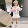 thumbnail image 3 of Xoenoiee Horse Daisy Donut Print Girls Oversized Sweatshirts Crewneck Long Sleeve Tunic Pullover Shirts Side Slit 2025 Fall Clothes, 5-6 Years, 3 of 7