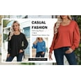 thumbnail image 3 of Nlife Women Puff Long Sleeve U Neck Pleated Tunic Top Casual Shirt Dressy Blouse, 3 of 9