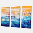 thumbnail image 3 of Designart ' Blue Meet Orange Abstract ' Modern Canvas Wall Art Print, 3 of 3