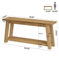 thumbnail image 2 of Finmind 70.87-Inch Solid Wood Console Table, 2-Tier Long Farmhouse Entryway Table with Shelf, 2 of 7