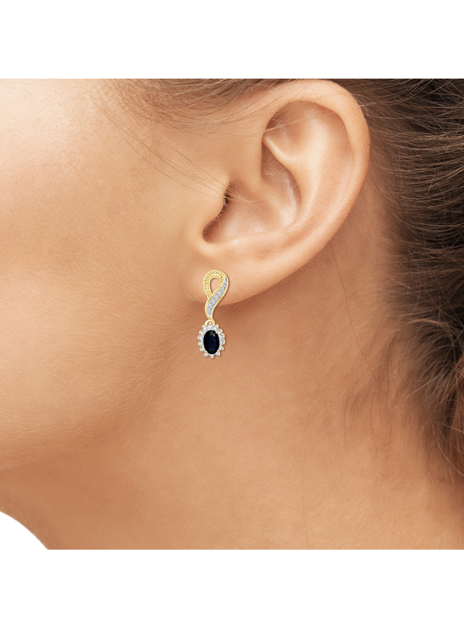 JewelersClub 4.00 Carat T.G.W. Sapphire And White Diamond Accent 14k Gold Over Silver 4-Piece Jewelry set