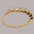 thumbnail image 4 of LBG British Made 9k Rose Gold Cultured Pearl & Aquamarine Womens Eternity Ring - 33 size options - Size 10, 4 of 9