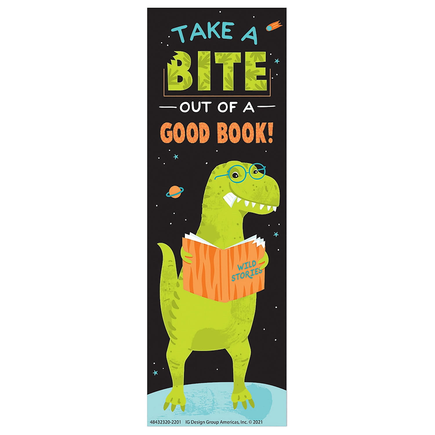 Eureka Dinosaur Take A Bite Out Of A Good Book Bookmarks, 36 Per Pack, 6 Packs