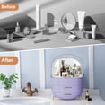 thumbnail image 6 of Wdmiya Makeup Storage Organizer, Cosmetics Skincare Organizers with Transparent Lid, Vanity Cosmetics Storage，Ideal Gifts for Women or Girls, Purple, 6 of 10