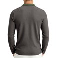 thumbnail image 3 of Mfakffe Men's Polo Shirts Classic Long Sleeve Golf T Shirt Fall Winter Big and Tall Lapel Collar Tops Work Cotton Tees (Gray, 3XL), 3 of 5