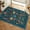Blue, variant on Galactic Goods Boho Floral Rug - Non-Slip Low-Pile Machine Washable Area Rug for Entryway, Front Door, Bedroom, Kitchen, Bathroom, Laundry - Soft Indoor Mat