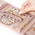 thumbnail image 4 of BELALIFE Travel Jewelry Case Organizer, Small Foldable Storage Roll for Earrings, Necklaces, Rings, Bracelets, Brooches, Pink, 4 of 7