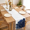 thumbnail image 3 of Navy Blue Gold Table Runner - 48 Inch Long, Kitchen Dining Table Runner Dresser Scarves, Abstract Line Art Troditional Ink Painting Farmhouse Decor for Coffee Tables Wedding Party Banquet, 3 of 8