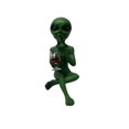 thumbnail image 1 of Figura de resina de extraterrestre, bonita estatua extraterrestre con copa de vino, ideal para el salón/única para los amantes de los ovnis, 1 of 2