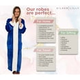thumbnail image 5 of Silver Lilly Womens Zippered Sherpa Trim Fleece Robe with Hood - Warm Plush Luxury Bathrobe (Blue, XX-Large), 5 of 6