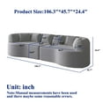 thumbnail image 2 of 106" Oversized Sectional Sofa,Modern Chenille Memory Foam Sofa Cloud Sofa with Deep Seat & 6 Pillows for Living Room,Grey, 2 of 7